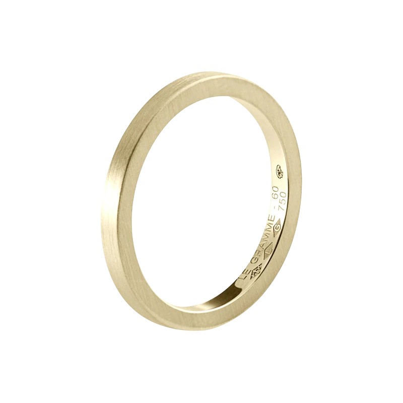 Alliance Le Gramme Ruban 2 mm La 5g en or jaune 750 Lisse Brossé LG_AOJBR011_05