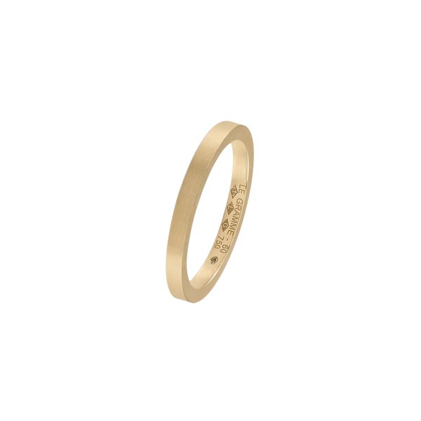 Le Gramme Ruban wedding ring 2 mm La 5g in yellow gold 750 Smooth Brushed