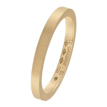 Le Gramme Ruban wedding ring 2 mm La 5g in yellow gold 750 Smooth Brushed