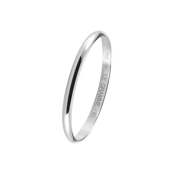 Alliance Le Gramme Demi-Jonc La 1g en or blanc 750 Lisse Poli LG_AOBPODJ011_01