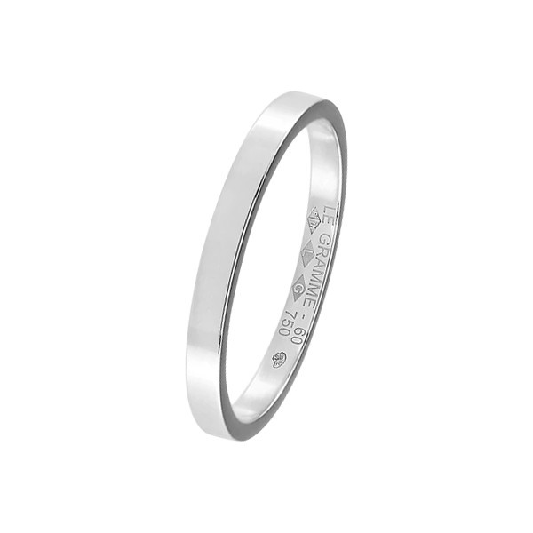 Alliance Le Gramme Ruban La 3g en or blanc 750 Lisse Poli LGAOBPOF01103