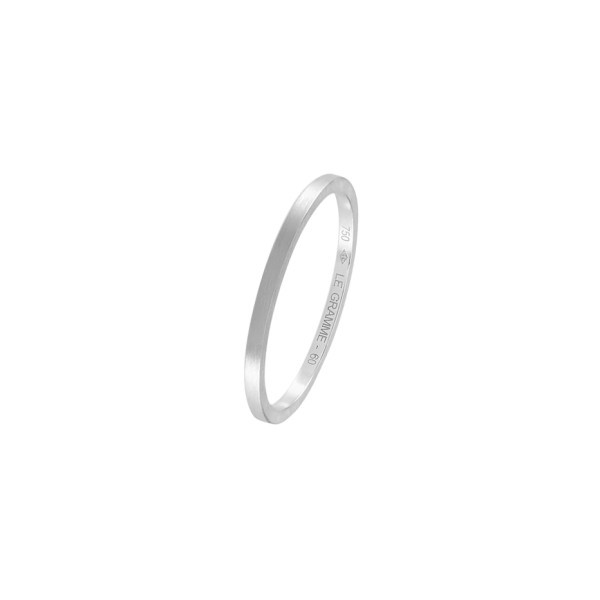 Le Gramme Ruban wedding ring 1.4 mm La 2g in white gold 750 Smooth Brushed