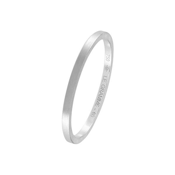 Alliance Le Gramme Ruban 1,4 mm La 2g en or blanc 750 Lisse Brossé