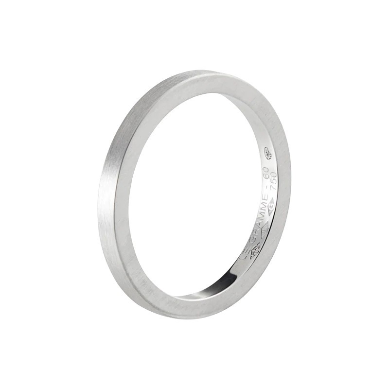 Alliance Le Gramme Ruban 2 mm La 5g en or blanc 750 Lisse Brossé LG_AOBBR011_05