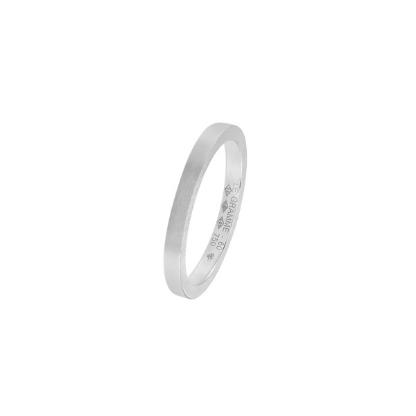 Le Gramme Ruban wedding ring 2 mm La 5g in white gold 750 Smooth Brushed