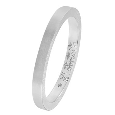 Le Gramme Ruban wedding ring 2 mm La 5g in white gold 750 Smooth Brushed