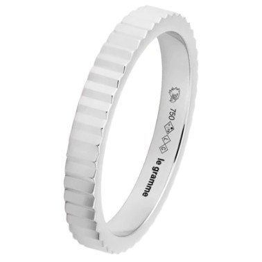 Alliance Le Gramme Guilloché La 4g horizontal en or blanc 750 Poli LGAOBGUHPO01104