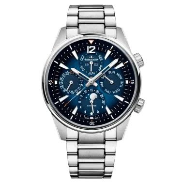 Jaeger-LeCoultre Polaris Perpetual Calendar automatic watch blue dial steel bracelet 42 mm Q9088180