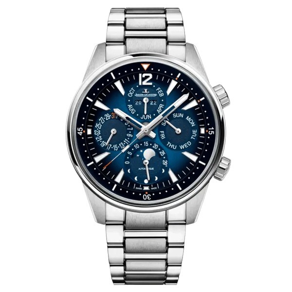 Jaeger-LeCoultre Polaris Perpetual Calendar automatic watch blue dial steel bracelet 42 mm Q9088180