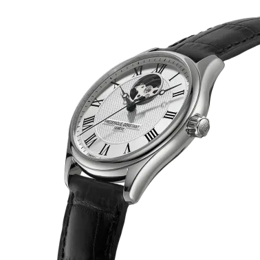 Montre Frédérique Constant Classics Heart Beat Automatic cadran blanc bracelet cuir 40 mm