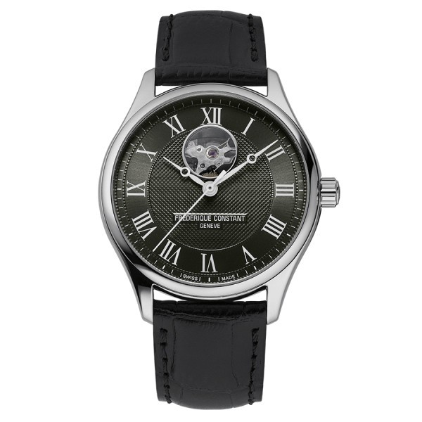 Montre Frédérique Constant Classics Heart Beat Automatic cadran vert bracelet cuir 40 mm