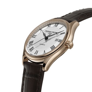Frédérique Constant Classics Index Automatic PVD pink gold watch white dial leather strap 40 mm