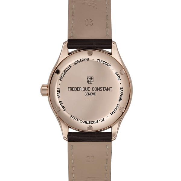 Frédérique Constant Classics Index Automatic PVD pink gold watch white dial leather strap 40 mm