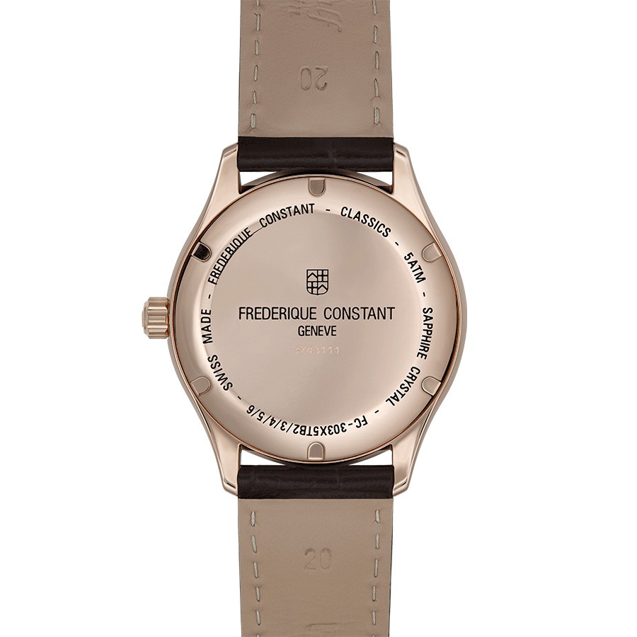Frédérique Constant Classics Index Automatic PVD pink gold watch white dial leather strap 40 mm