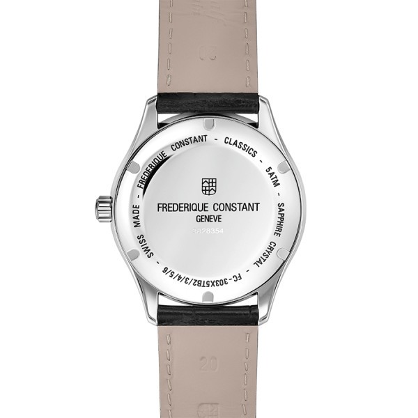 Montre Frédérique Constant Classics Index Automatic cadran blanc bracelet cuir 40 mm