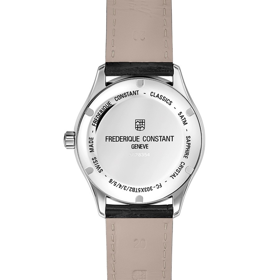 Montre Frédérique Constant Classics Index Automatic cadran blanc bracelet cuir 40 mm