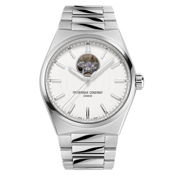 Frédérique Constant Highlife Heart Beat Automatic watch white dial steel bracelet 41 mm