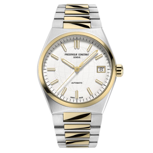 Montre Frédérique Constant Highlife Ladies Automatic acier et or jaune cadran blanc bracelet acier 34 mm