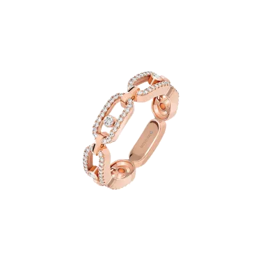 Bague Messika Move Uno Multi Pavée en or rose et diamants 12012R