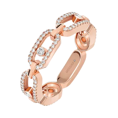 Bague Messika Move Uno Multi Pavée en or rose et diamants 12012R