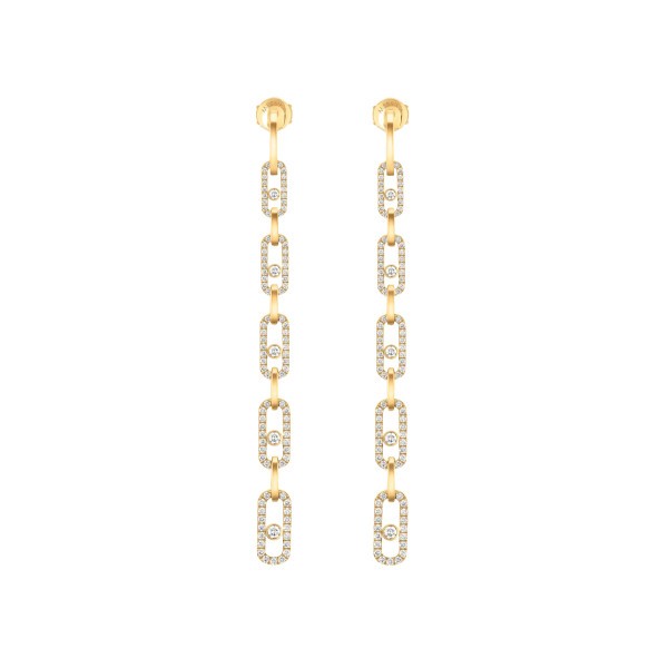 Boucles d'oreilles Messika Move Uno Multi en or jaune et diamants 12011J