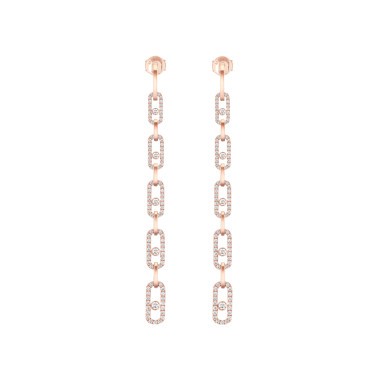 Boucles d'oreilles Messika Move Uno Multi en or rose et diamants 12011R