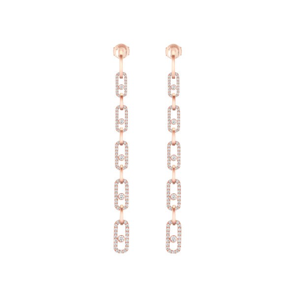 Boucles d'oreilles Messika Move Uno Multi en or rose et diamants 12011R