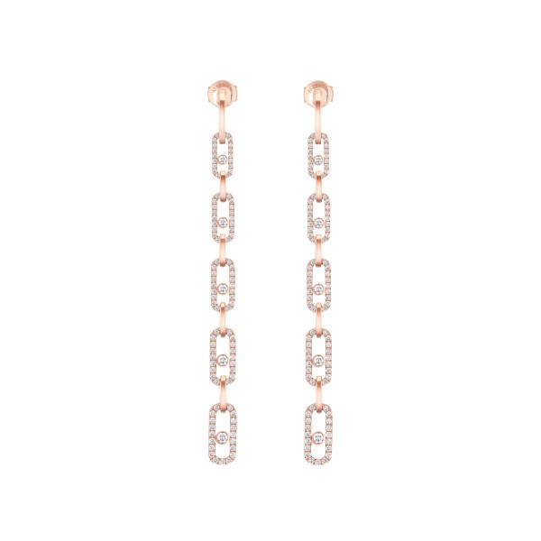 Boucles d'oreilles Messika Move Uno Multi en or rose et diamants 12011R