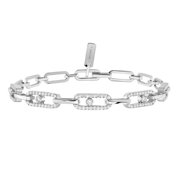 Bracelet Messika Move Uno Multi en or blanc et diamants 12187G