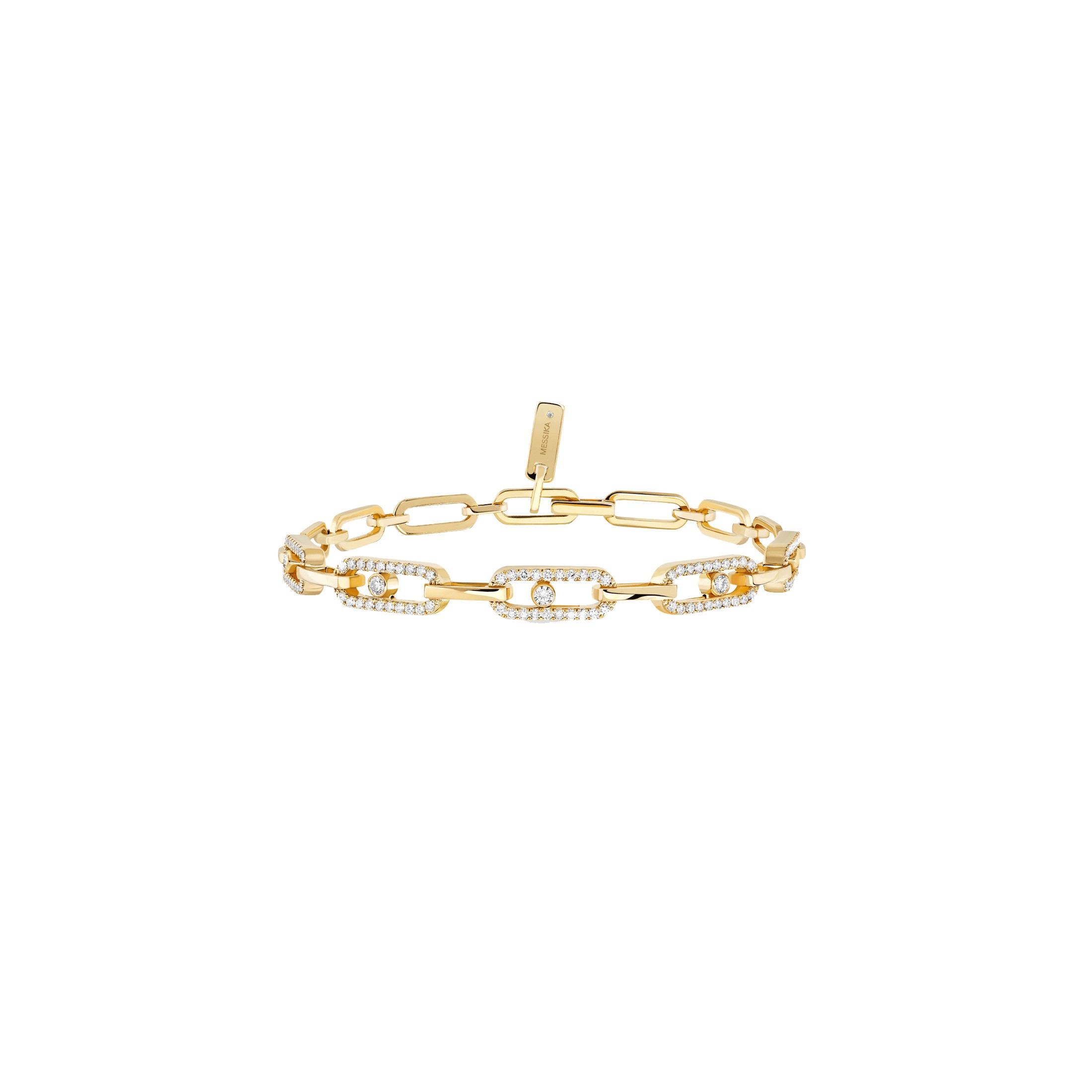 Bracelet Messika Move Link Multi en or jaune et diamants 12187J