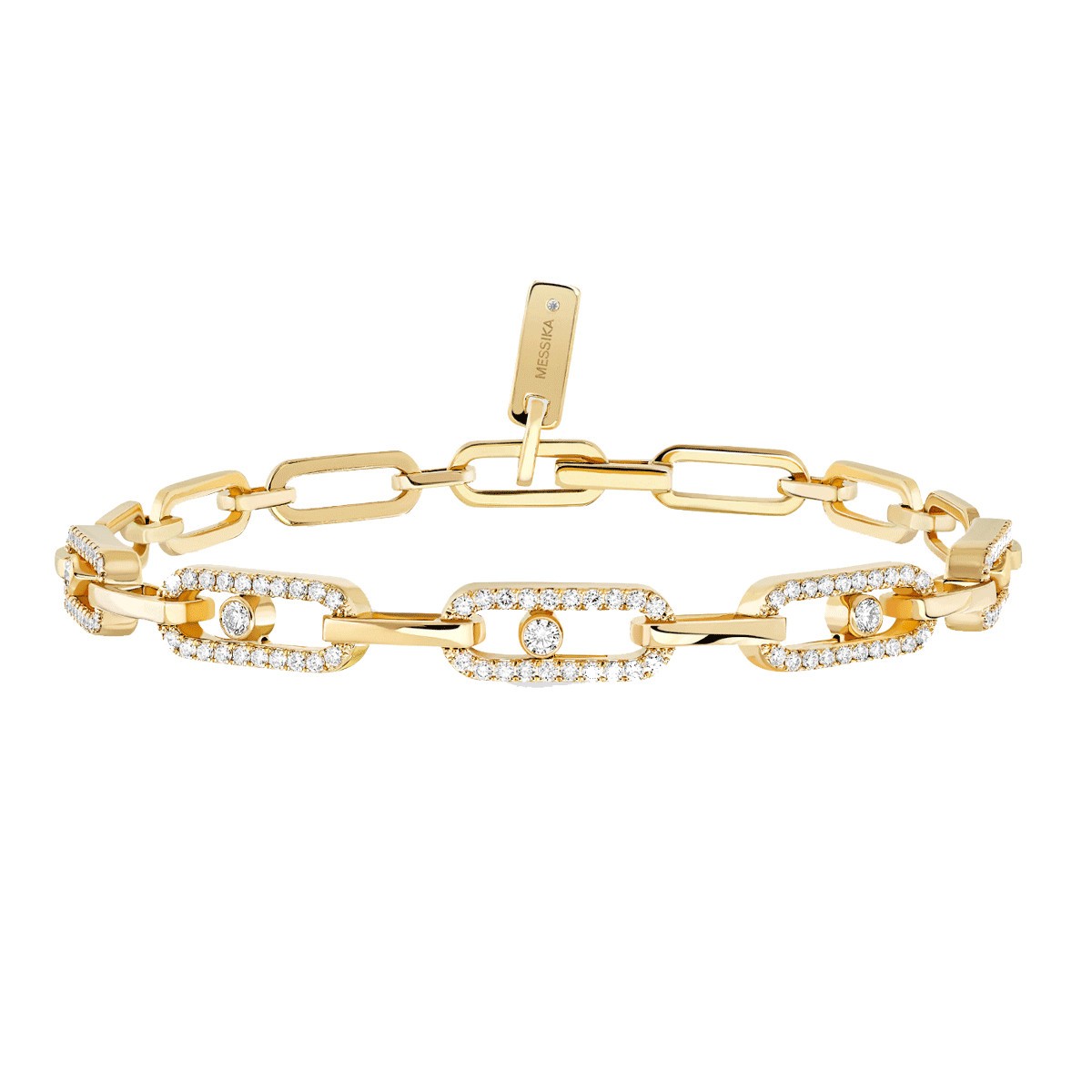 Bracelet Messika Move Link Multi en or jaune et diamants 12187J