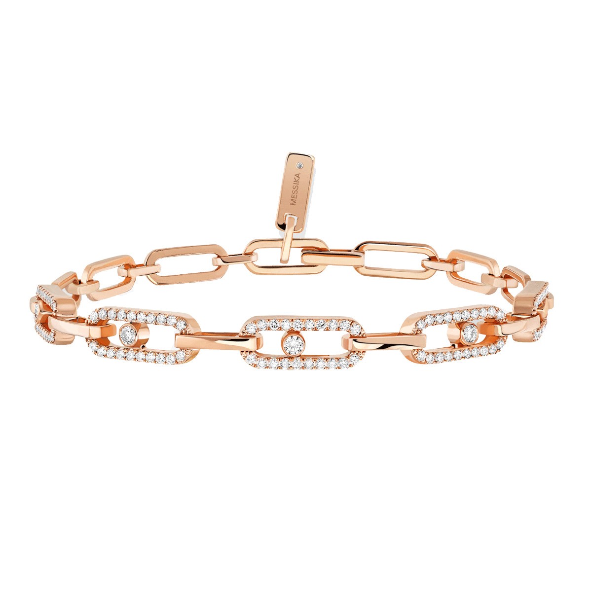 Messika Move Link Multi bracelet in rose gold and diamonds 12187R