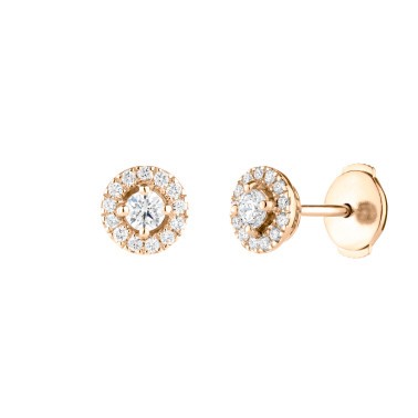 Boucles d'oreilles Lepage Victoria en or rose et diamants LEO5D30CR