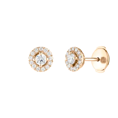 Boucles d'oreilles Lepage Victoria en or rose et diamants LEO5D30CR