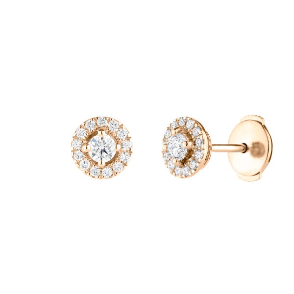 Boucles d'oreilles Lepage Victoria en or rose et diamants LEO5D30CR