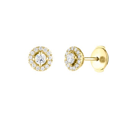 Boucles d'oreilles Lepage Victoria en or jaune et diamants LEO5D30CJ