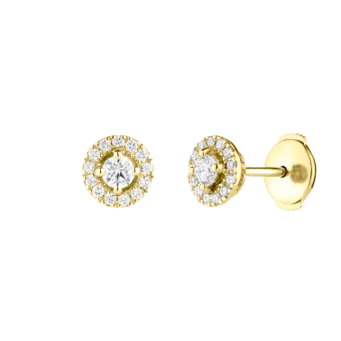 Boucles d'oreilles Lepage Victoria en or jaune et diamants LEO5D30CJ