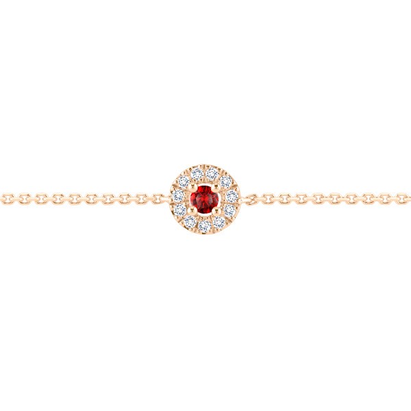 Lepage Coquette bracelet in pink gold and ruby