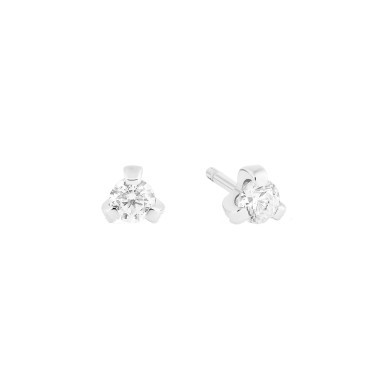 Puces Ginette NY Be Mine Maria en or blanc et diamants