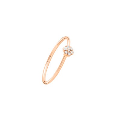 Bague Ginette NY Be Mine Lotus Mini en or rose et diamants RBELO01D