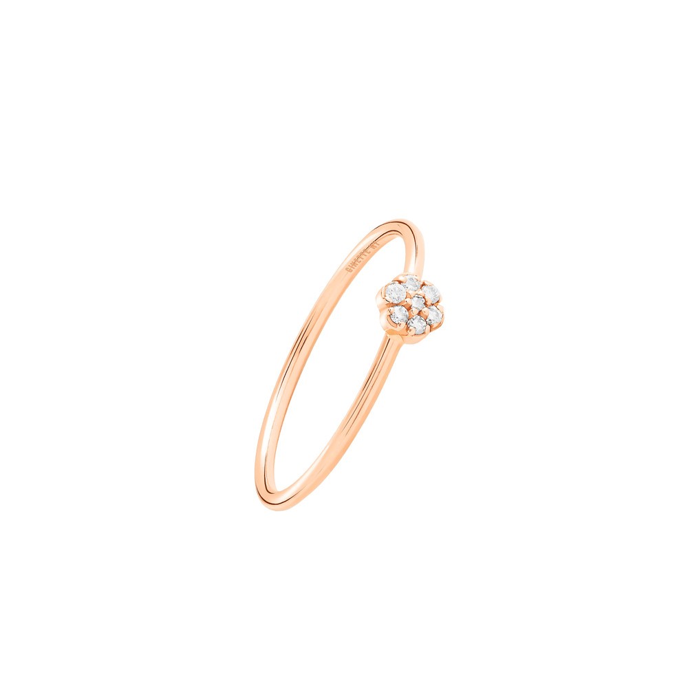 Bague Ginette NY Be Mine Lotus Mini en or rose et diamants