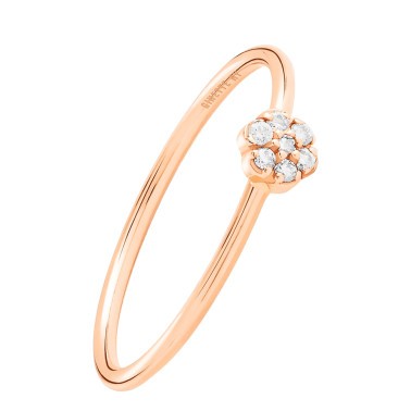 Bague Ginette NY Be Mine Lotus Mini en or rose et diamants RBELO01D