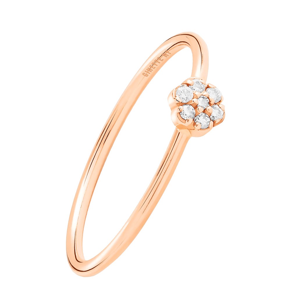 Bague Ginette NY Be Mine Lotus Mini en or rose et diamants