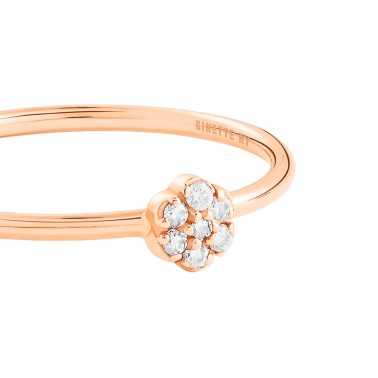 Bague Ginette NY Be Mine Lotus Mini en or rose et diamants