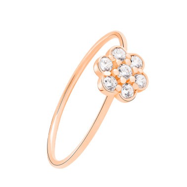 Bague Ginette NY Be Mine Lotus en or rose et diamants RBELO02D
