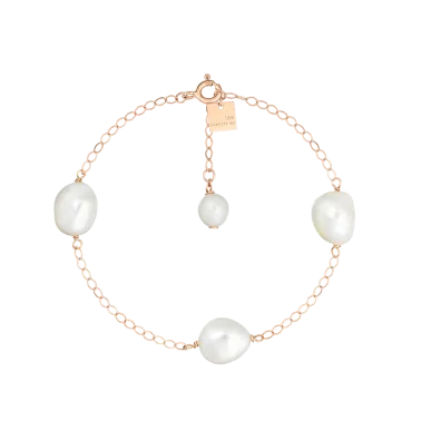 Bracelet Ginette NY en or rose et perles