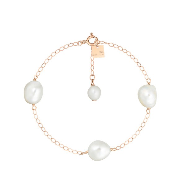Bracelet Ginette NY en or rose et perles