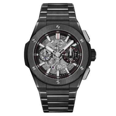 Montre Hublot Big Bang Integral Black Magic automatique cadran squelette bracelet céramique noire 42 mm