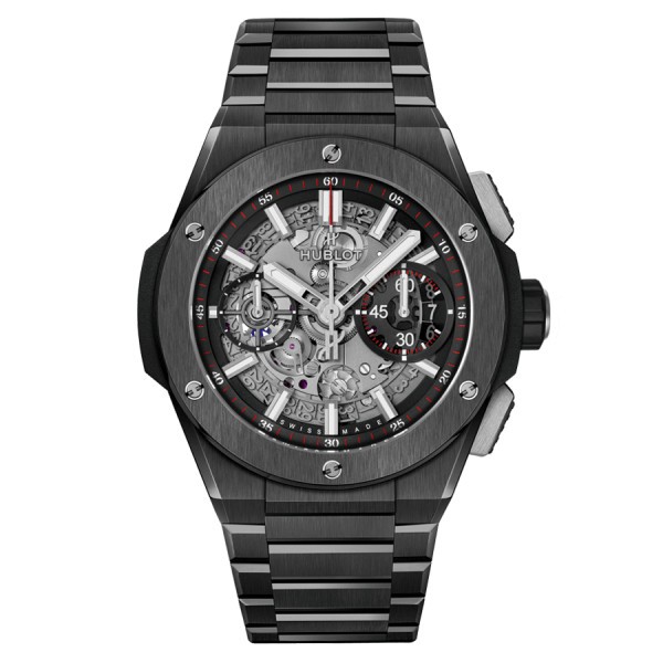 Montre Hublot Big Bang Integral Black Magic automatique cadran squelette bracelet céramique noire 42 mm