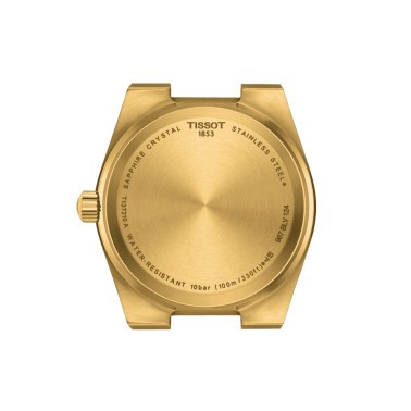 Montre Tissot T-Classic PRX quartz cadran doré bracelet acier PVD Or jaune 35 mm T137.210.33.021.00